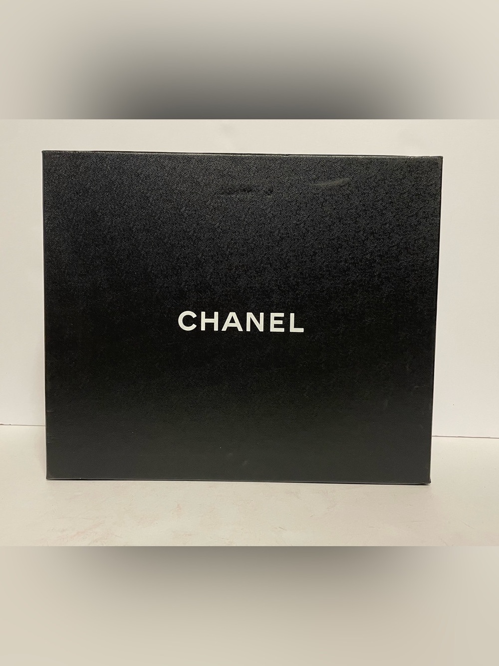 CHANEL empty shoe storage Black Box with White Logo